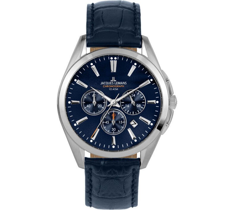 Jacques Lemans Derby JL.1-1945.1B Quartz Deri Koyu Mavi 10 ATM 42 mm Erkek Kol Saati