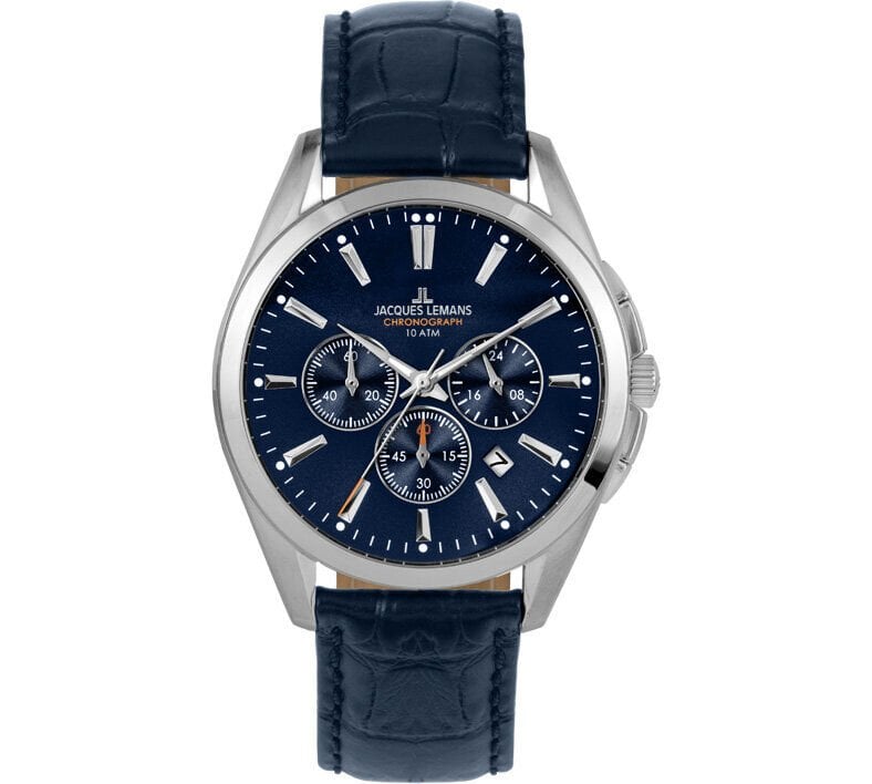 Jacques Lemans Derby JL.1-1945.1B Quartz Deri Koyu Mavi 10 ATM 42 mm Erkek Kol Saati