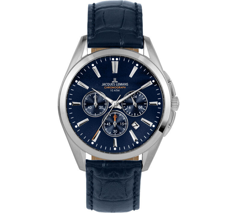 Jacques Lemans Derby JL.1-1945.1B Quartz Deri Koyu Mavi 10 ATM 42 mm Erkek Kol Saati