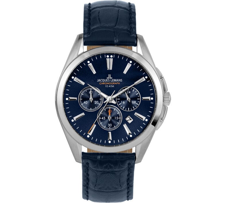 Jacques Lemans Derby JL.1-1945.1B Quartz Deri Koyu Mavi 10 ATM 42 mm Erkek Kol Saati