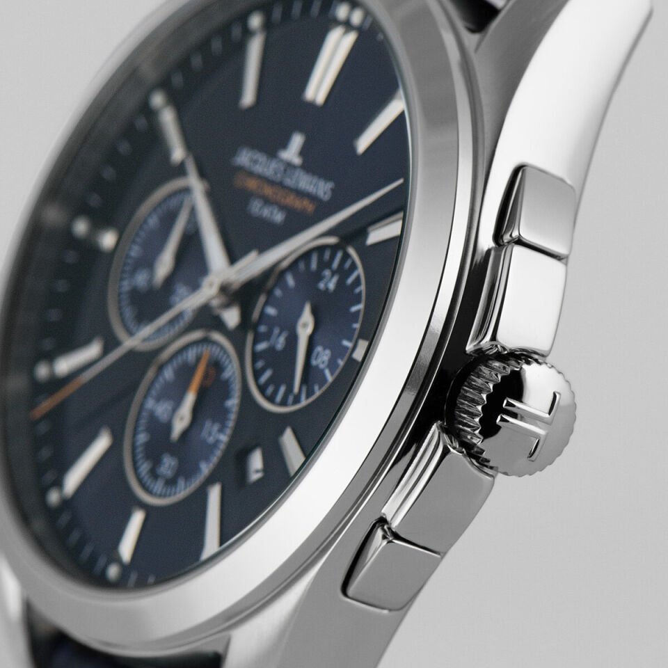 Jacques Lemans Derby JL.1-1945.1B Quartz Deri Koyu Mavi 10 ATM 42 mm Erkek Kol Saati