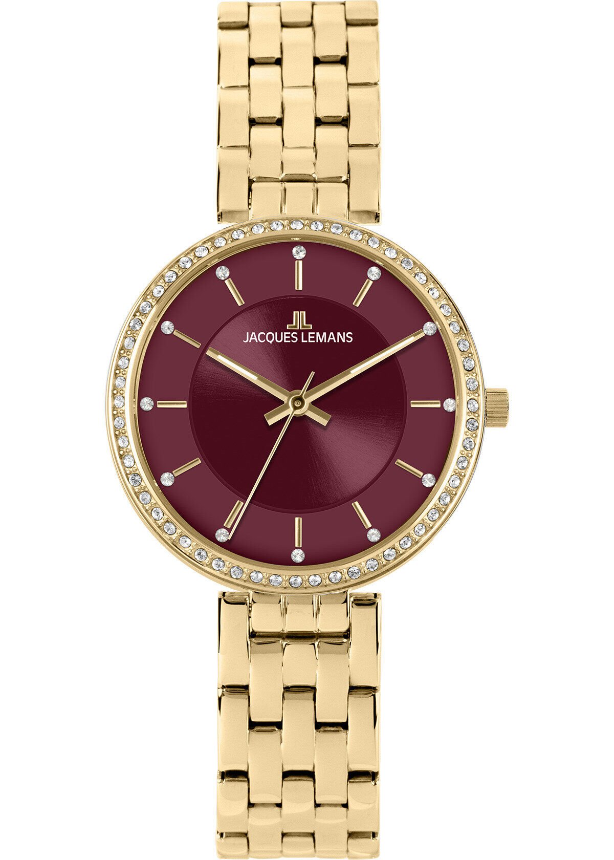 Jacques Lemans Milano 1-2212H Quartz Çelik+Seramik Altın Rengi Kırmızı Kadran 32 mm Kadın Kol Saati