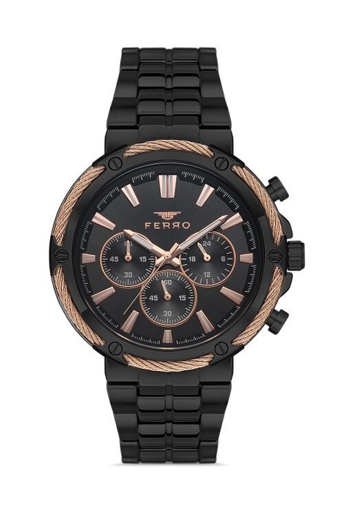 Ferro FM31296A-G 46 mm Siyah Erkek Kol Saati