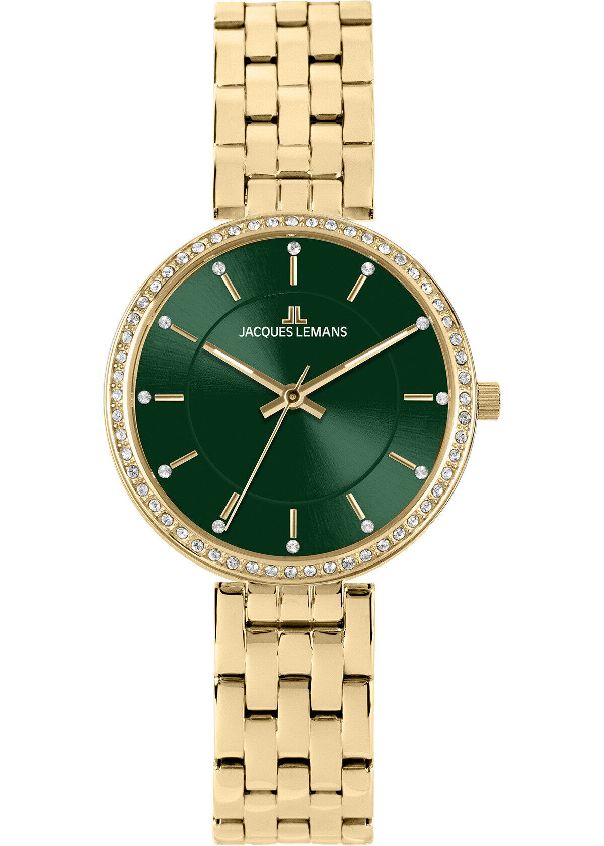 Jacques Lemans Milano 1-2212G Quartz Çelik Altın Rengi Yeşil Kadran 32 mm Kadın Kol Saati