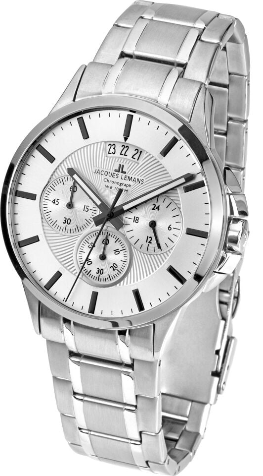 Jacques Lemans Sydney JL.1-1542P Quartz Çelik Gri 10 ATM 42 mm Erkek Kol Saati