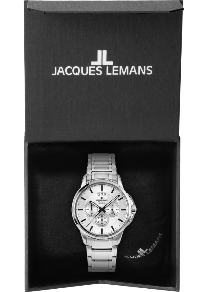 Jacques Lemans Sydney JL.1-1542P Quartz Çelik Gri 10 ATM 42 mm Erkek Kol Saati
