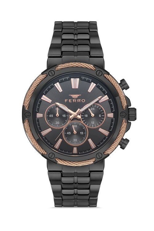 Ferro  FM31296A-V 46 mm Siyah Erkek Kol Saati