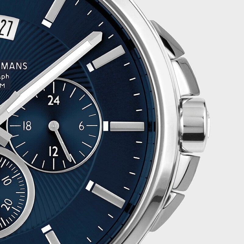 Jacques Lemans Sydney JL.1-1542I Quartz Çelik Gri Mavi Kadran 10 ATM 42 mm Erkek Kol Saati