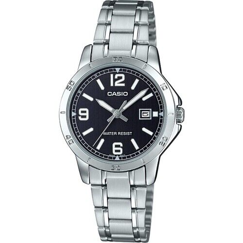 Casio LTP-V004D-1B2UDF  Quartz Çelik Gri Siyah Kadran 30 mm Kadın Kol Saati