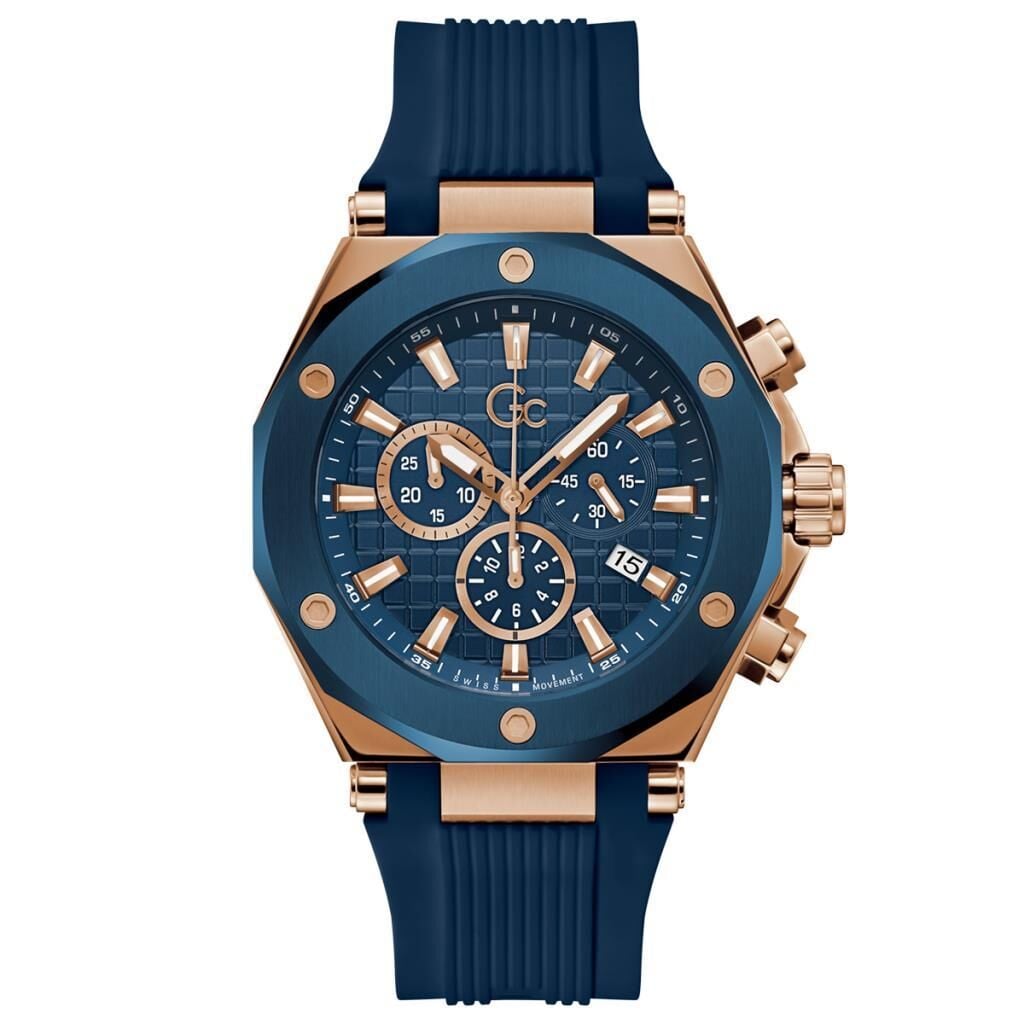 Gc GCZ18006G7MF Quartz Silikon Mavi 10 ATM 44 mm Erkek Kol Saati
