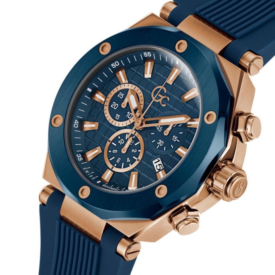 Gc GCZ18006G7MF Quartz Silikon Mavi 10 ATM 44 mm Erkek Kol Saati