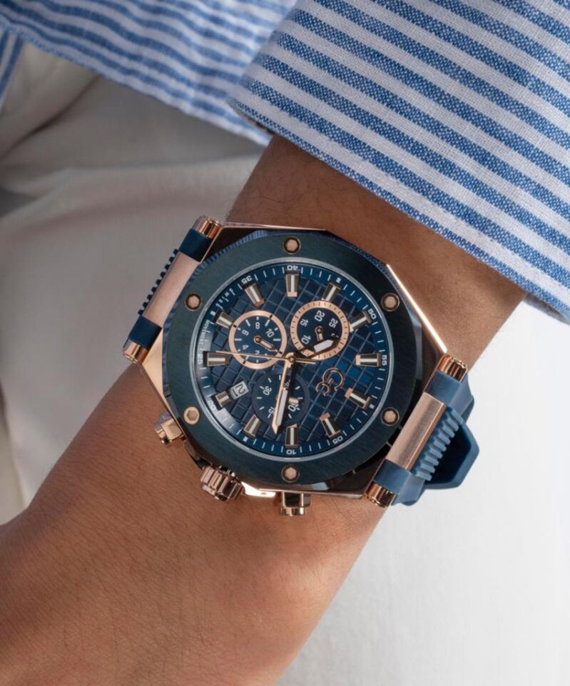 Gc GCZ18006G7MF Quartz Silikon Mavi 10 ATM 44 mm Erkek Kol Saati