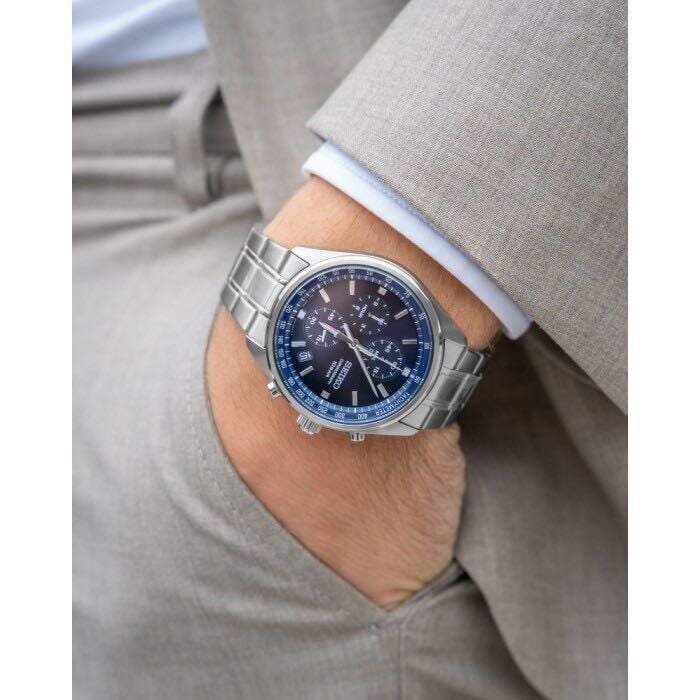 Seiko SSB377P 42 mm Quartz Kronograf 10 ATM Lacivert Kadran Çelik Erkek Kol Saati