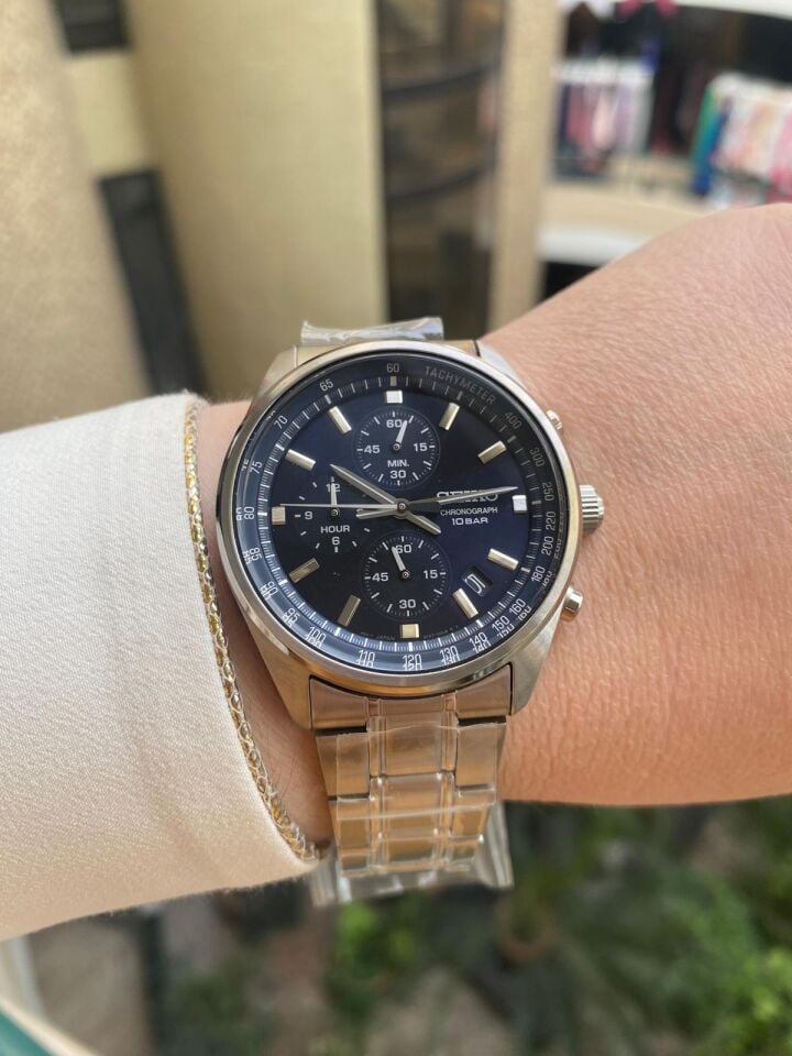 Seiko SSB377P 42 mm Quartz Kronograf 10 ATM Lacivert Kadran Çelik Erkek Kol Saati