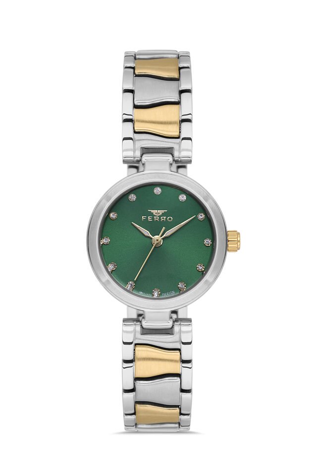 Ferro FL21617AWT-D6 Quartz Çelik Altın/Gri 26 mm Kadın Kol Saati