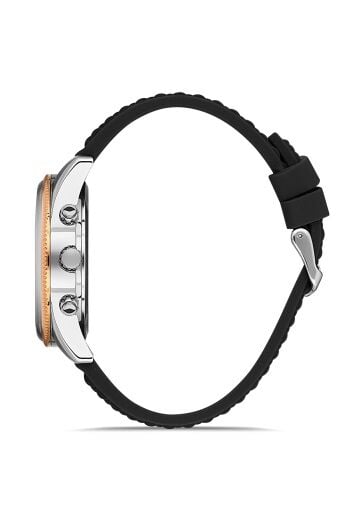 Ferro Siyah Silikon Kordon Erkek Kol Saati FM31920D-J Tüm Fonksiyonlar Aktif 3 ATM Su Geçirmez