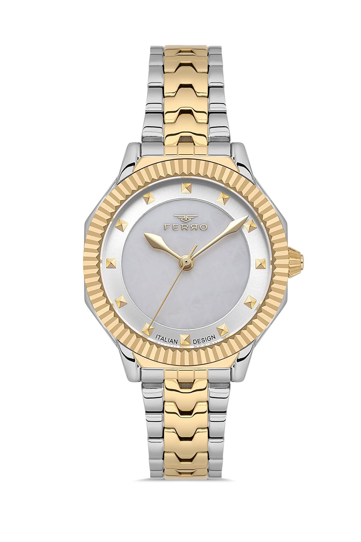 Ferro FL21632AWT-D Quartz Çelik Altın/Gri 32 mm Kadın Kol Saati