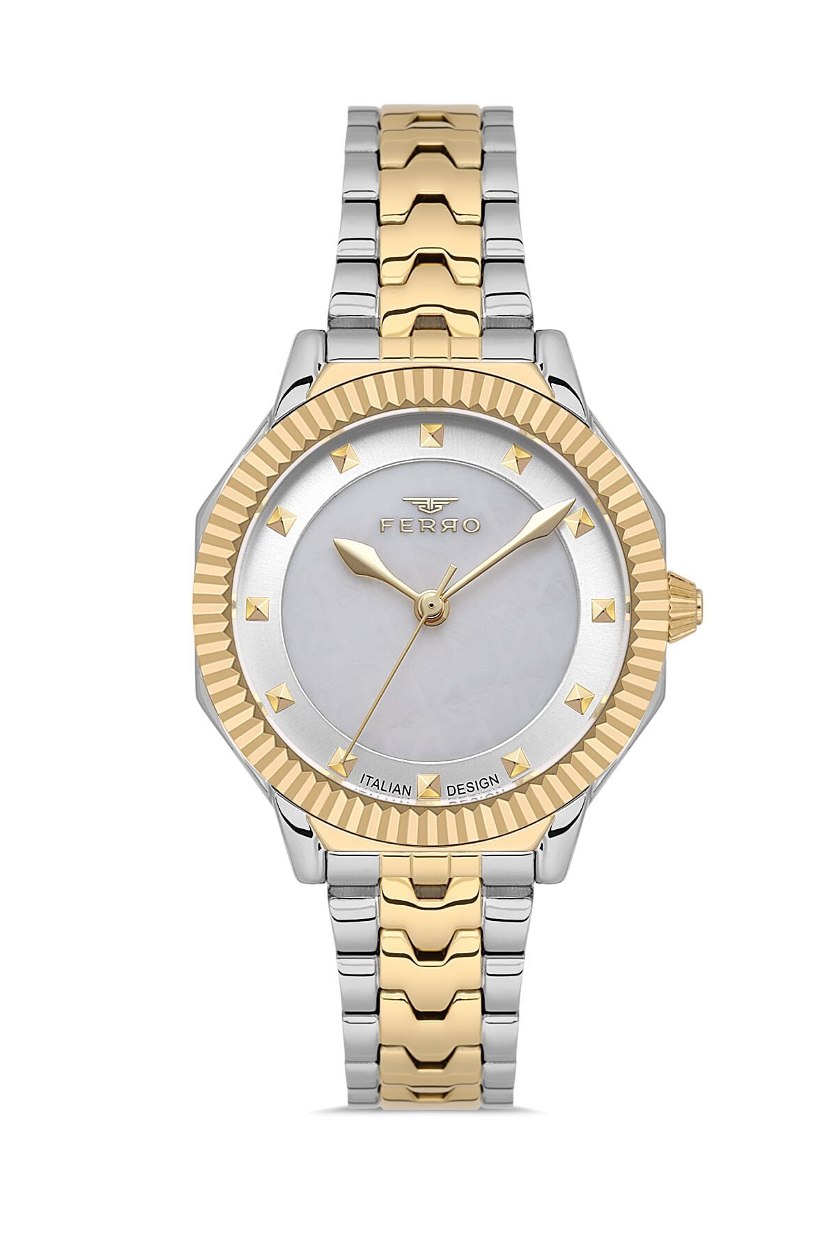 Ferro FL21632AWT-D Quartz Çelik Altın/Gri 32 mm Kadın Kol Saati