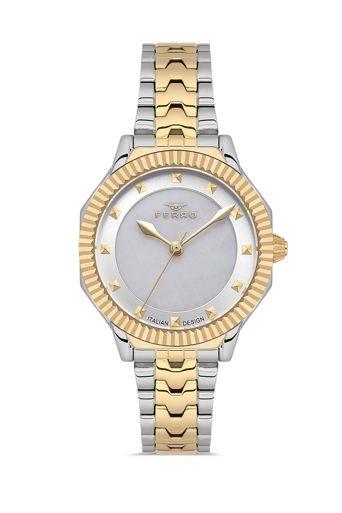 Ferro FL21632AWT-D Quartz Çelik Altın/Gri 32 mm Kadın Kol Saati