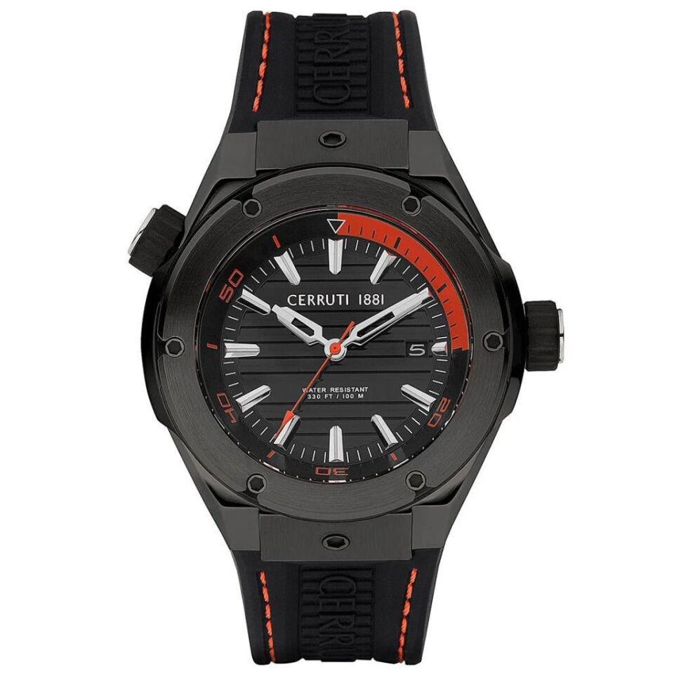 Cerruti 1881 CIWGN2207502 Quartz Silikon Siyah 44 mm Erkek Kol Saati