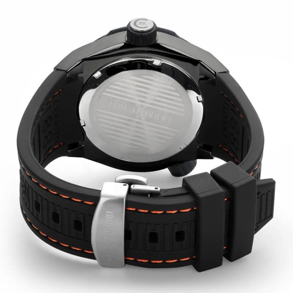 Cerruti 1881 CIWGN2207502 Quartz Silikon Siyah 44 mm Erkek Kol Saati