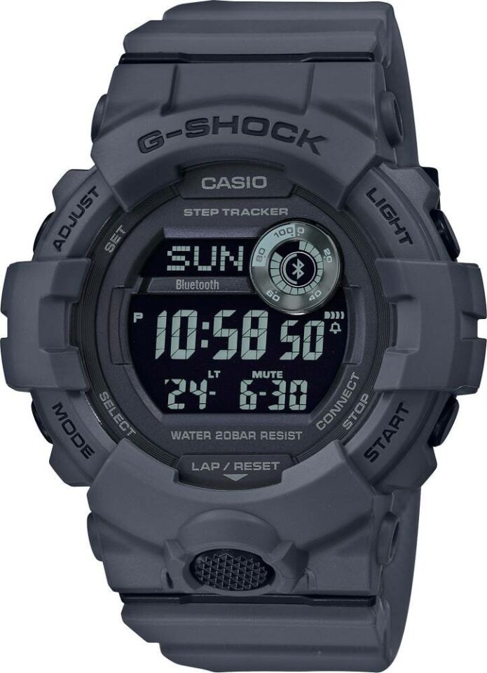 Casio GBD-800UC-8DR Quartz Dijital Silikon Gri Siyah Kadran 10 ATM 49 mm Erkek Kol Saati
