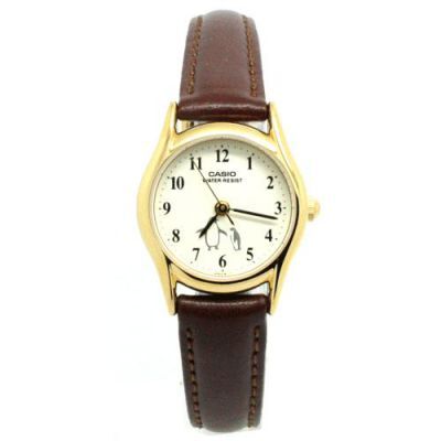 Casio LTP-1094Q-7B6RDF Quartz Deri Kahverengi Beyaz Kadran 23 mm Kadın Kol Saati