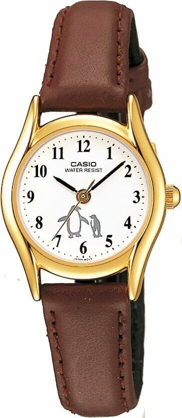 Casio LTP-1094Q-7B6RDF Quartz Deri Kahverengi Beyaz Kadran 23 mm Kadın Kol Saati