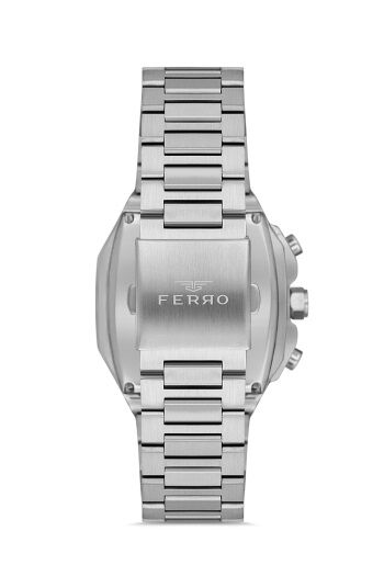 Ferro FM11485A-D6 Quartz Çelik Gri Yeşil Kadran 40 mm Erkek Kol Saati