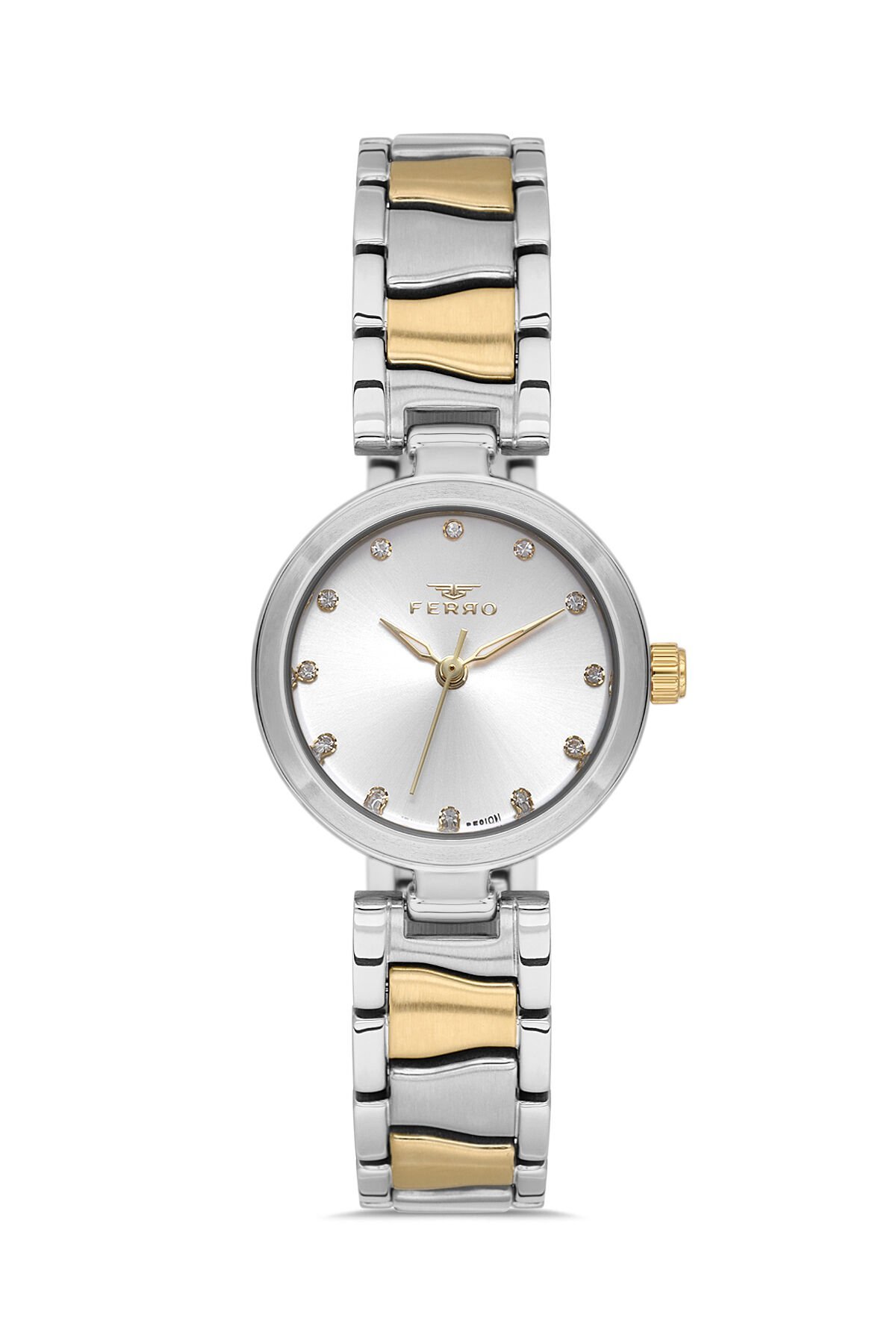 Ferro FL21617AWT-D Quartz Çelik Altın/Gri 26 mm Kadın Kol Saati