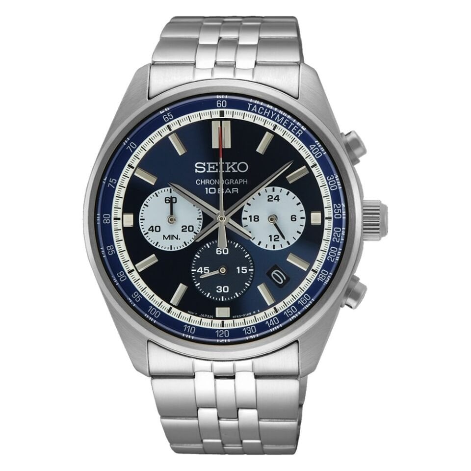Seiko SSB427P Kavisli Hardlex Cam 41 mm Çelik Kordon Erkek Kol Saati