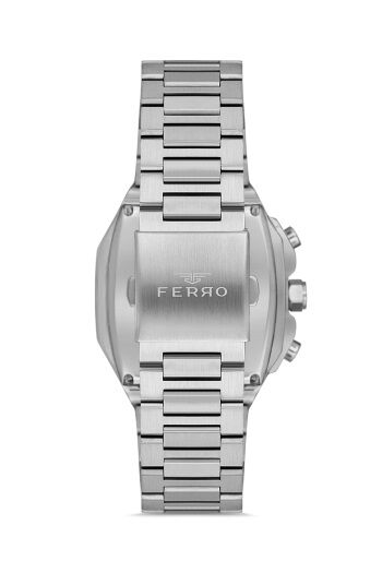 Ferro FM11485A-A15 Quartz Çelik Gri Turkuaz Kadran 40 mm Erkek Kol Saati