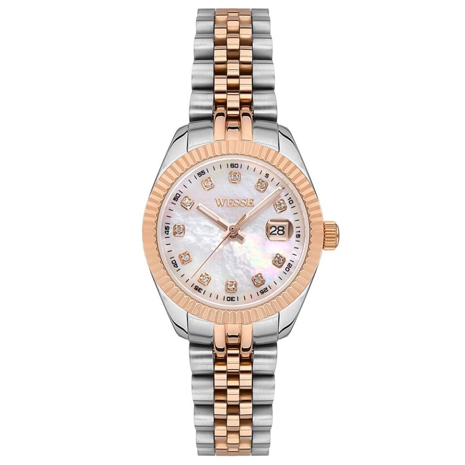 Wesse WWL302804 Quartz Çelik Rose/Gri Sedef Kadran 28 mm Kadın Kol Saati