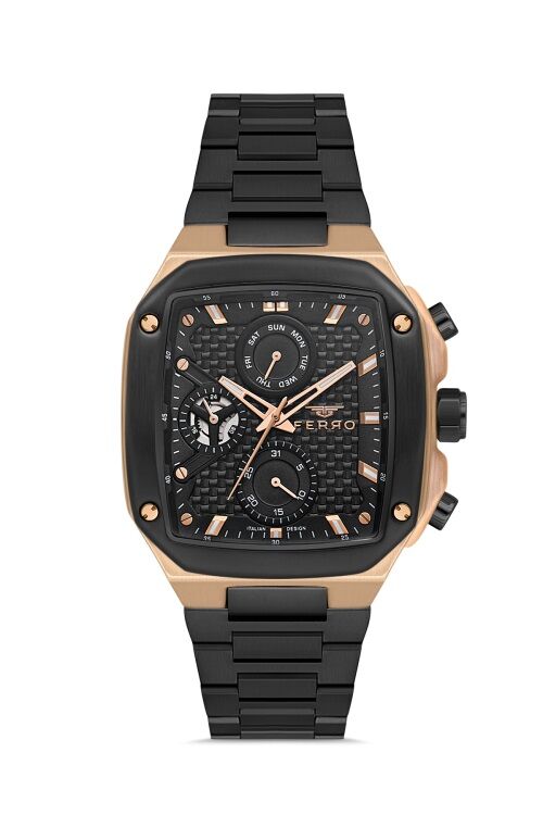 Ferro FM11485A-R Quartz Çelik Siyah 40 mm Erkek Kol Saati