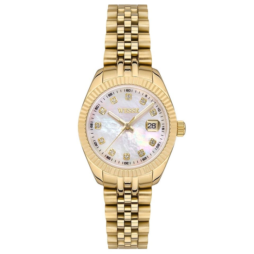Wesse WWL302802 Quartz Çelik Altın Rengi Sedef Kadran 28 mm Kadın Kol Saati