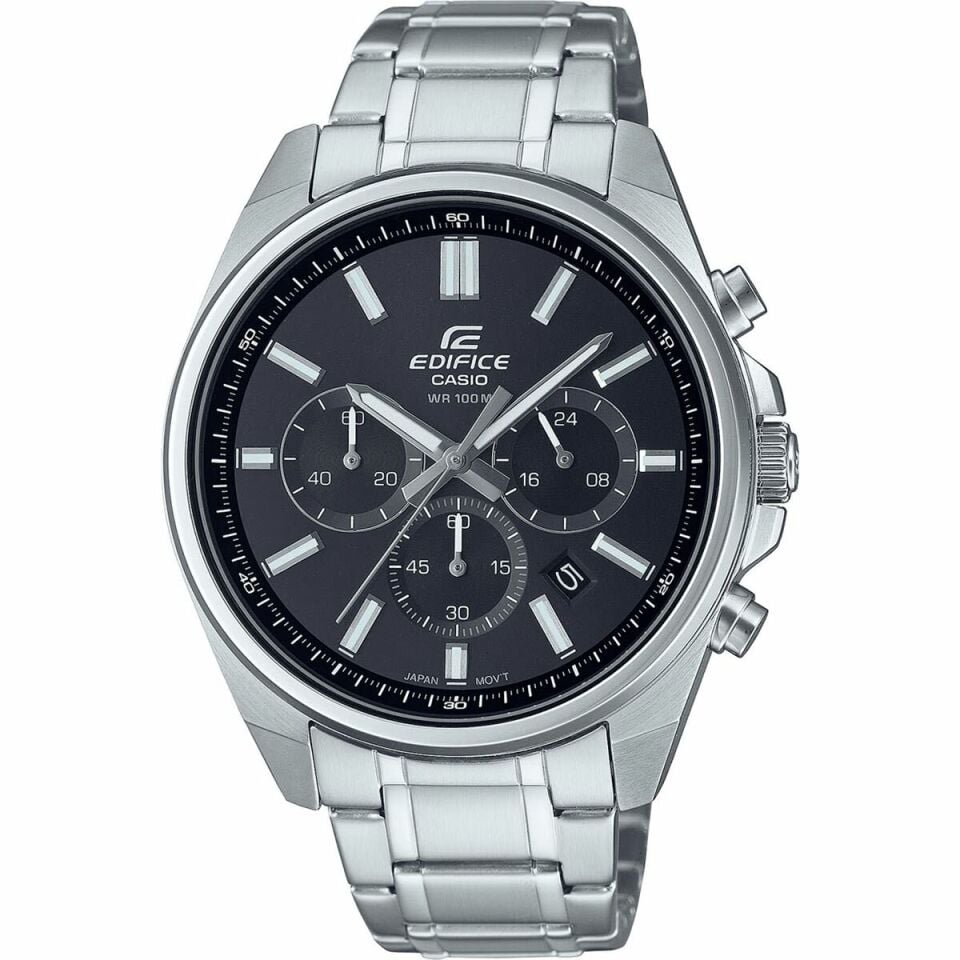 Casio EFV-650D-1AVUDF Edifice Quartz Çelik Gri Siyah Kadran 10 ATM 44 mm Erkek Kol Saati