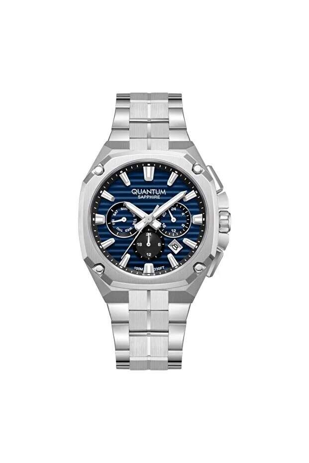 Quantum ADG1253.390 Quartz Çelik Gri Mavi Kadran 10 ATM 41 mm Erkek Kol Saati