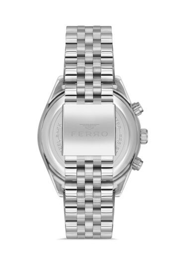 Ferro FM11507A-A3 Quartz Çelik Gri Lacivert Kadran 41 mm Erkek Kol Saati