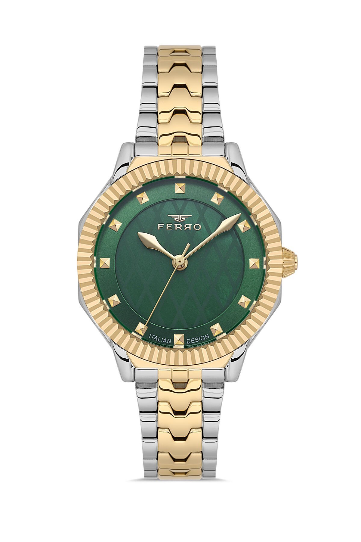 Ferro Sarı ve Gümüş Çelik Kordon Kadın kol Saati FL21632AWT-D6 3ATM Su Geçirmez 2 Yıl Garantili