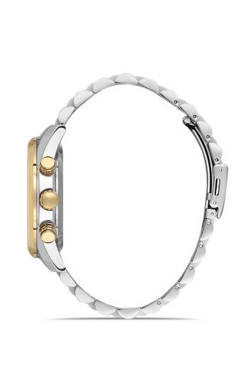Ferro Quartz Çelik Altın/Gri Yeşil Kadran 41 mm Erkek Kol Saati