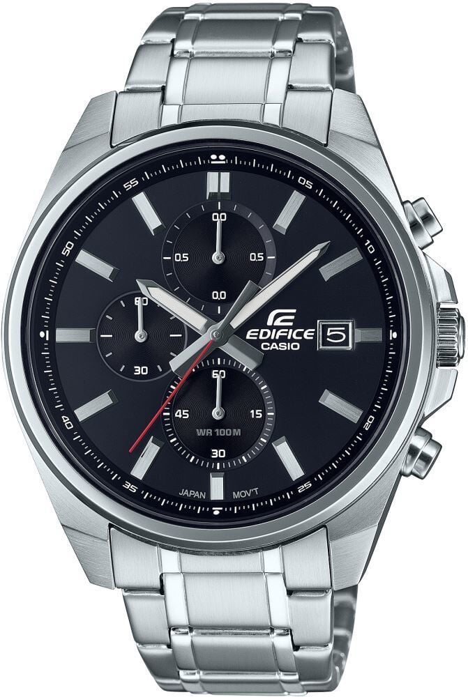 Casio EFV-610D-1AVUDF Edifice Quartz Çelik Gri Siyah Kadran 10 ATM 44 mm Erkek Kol Saati