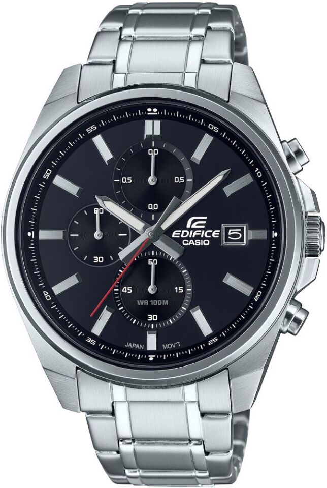 Casio EFV-610D-1AVUDF Edifice Quartz Çelik Gri Siyah Kadran 10 ATM 44 mm Erkek Kol Saati
