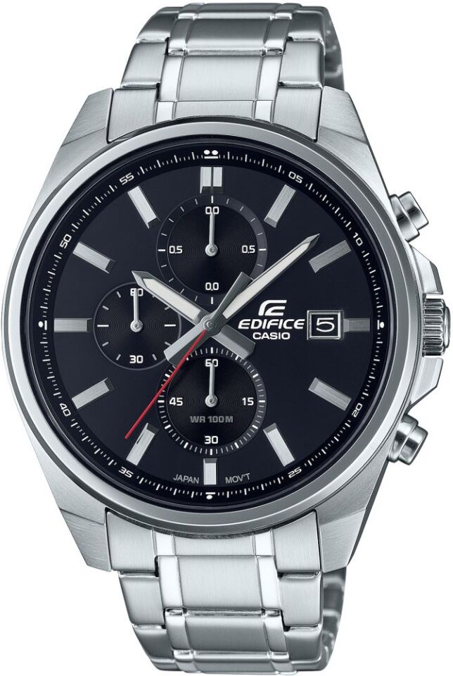Casio EFV-610D-1AVUDF Edifice Quartz Çelik Gri Siyah Kadran 10 ATM 44 mm Erkek Kol Saati