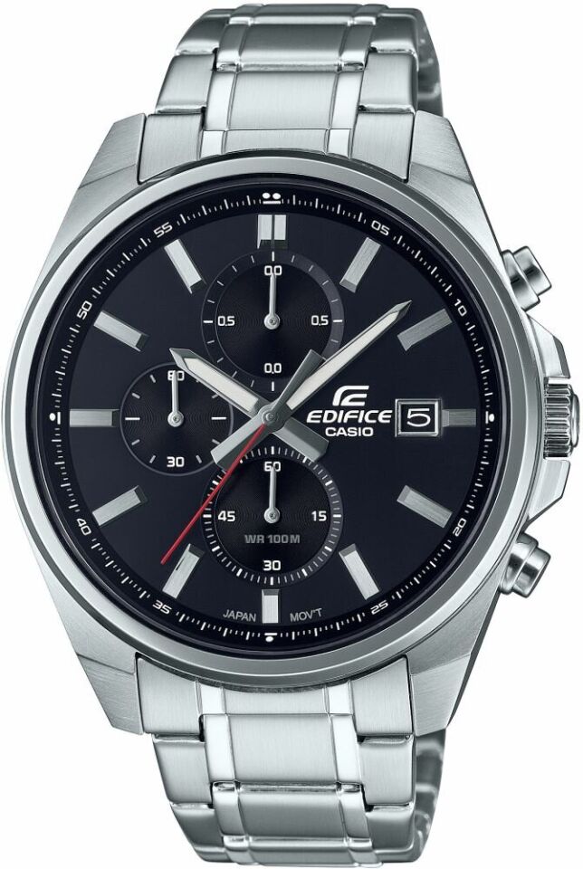 Casio EFV-610D-1AVUDF Edifice Quartz Çelik Gri Siyah Kadran 10 ATM 44 mm Erkek Kol Saati