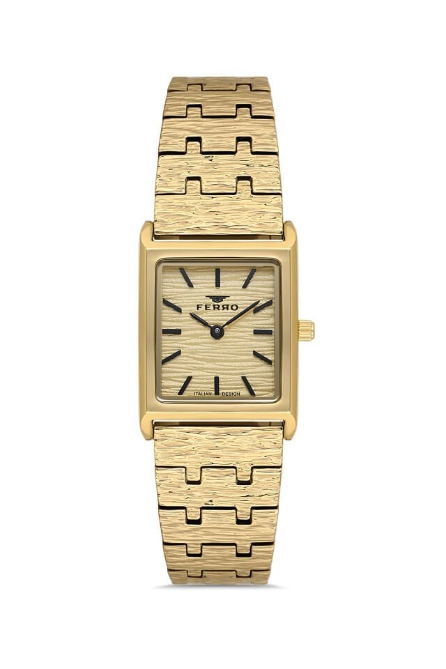 Ferro FL21599AWT-B4 Quartz Çelik Altın Rengi 22 mm Kadın Kol Saati