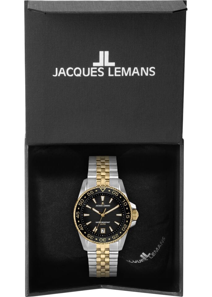 Jacques Lemans Liverpool JL.1-2205N Quartz Çelik Altın/Gri Siyah Kadran 20 ATM 41 mm Erkek Kol Saati