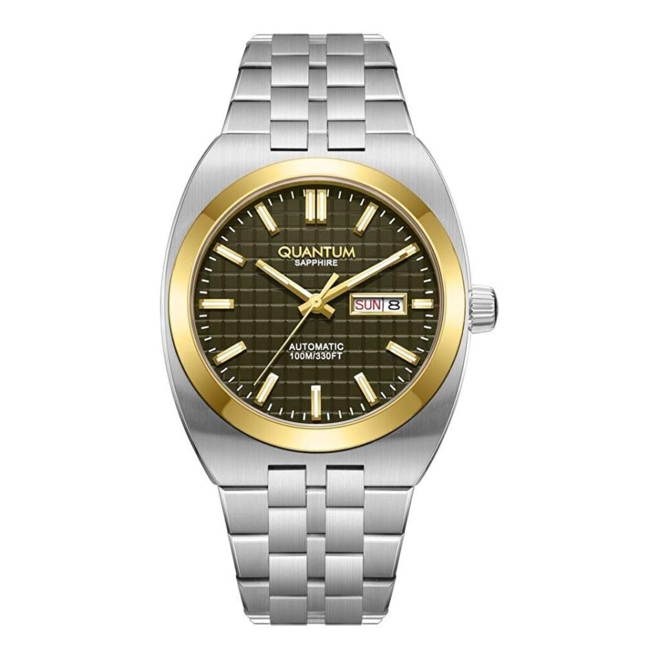 Quantum QMG1256.270 Otomatik Çelik Gri Yeşil Kadran Safir Cam 10 ATM 41 mm Erkek Kol Saati