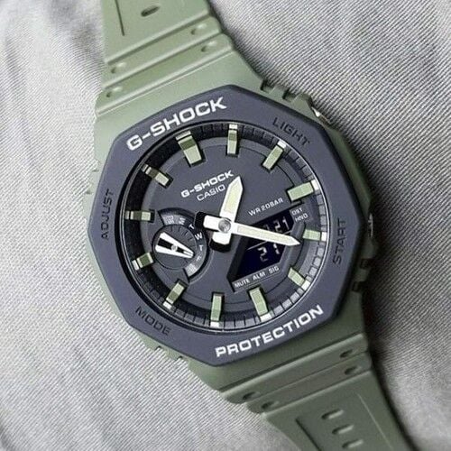 Casio G-Shock GA-2110SU-3ADR Quartz Silikon Yeşil Siyah Kadran 20 ATM 45 mm Erkek Kol Saati
