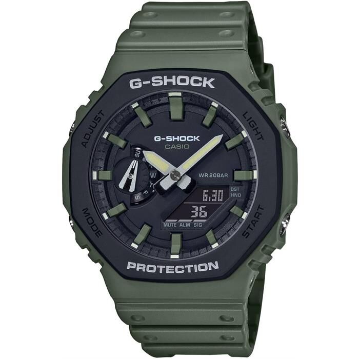 Casio G-Shock GA-2110SU-3ADR Quartz Silikon Yeşil Siyah Kadran 20 ATM 45 mm Erkek Kol Saati