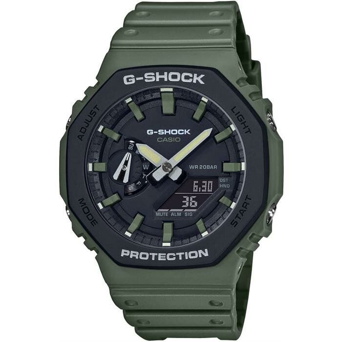 Casio G-Shock GA-2110SU-3ADR Quartz Silikon Yeşil Siyah Kadran 20 ATM 45 mm Erkek Kol Saati